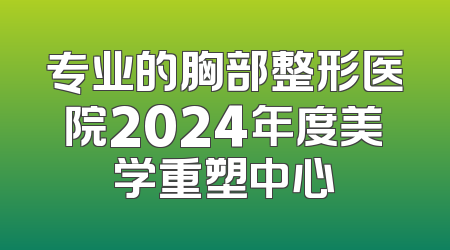 专业的胸部整形医院2024年度美学重塑中心
