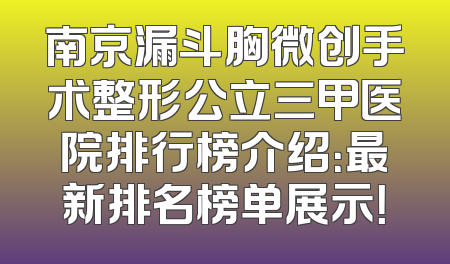 南京漏斗胸微创手术整形公立三甲医院排行榜介绍：最新排名榜单展示！