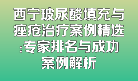 西宁玻尿酸填充与痤疮治疗案例精选：专家排名与成功案例解析