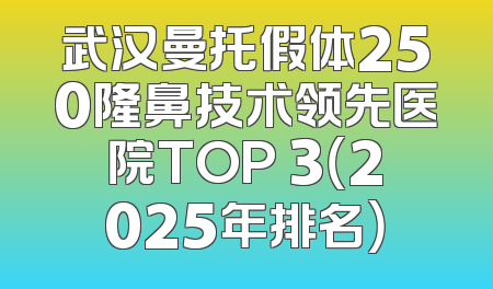 武汉曼托假体250隆鼻技术领先医院TOP 3（2025年排名）