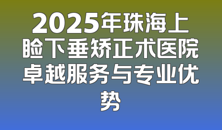 2025年珠海上睑下垂矫正术医院卓越服务与专业优势