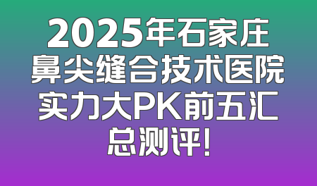 2025年石家庄鼻尖缝合技术医院实力大PK前五汇总测评！