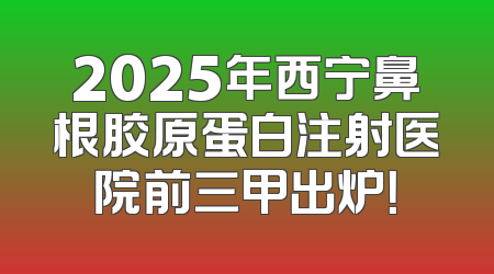 2025年西宁鼻根胶原蛋白注射医院前三甲出炉！