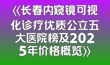 《长春内窥镜可视化诊疗优质公立五大医院榜及2025年价格概览》