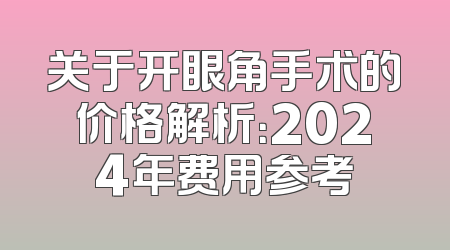 关于开眼角手术的价格解析：2024年费用参考