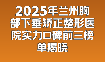 2025年兰州胸部下垂矫正整形医院实力口碑前三榜单揭晓