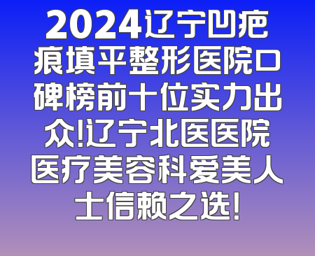 2024辽宁凹疤痕填平整形医院口碑榜前十位实力出众！辽宁北医医院医疗美容科爱美人士信赖之选！
