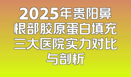2025年贵阳鼻根部胶原蛋白填充三大医院实力对比与剖析