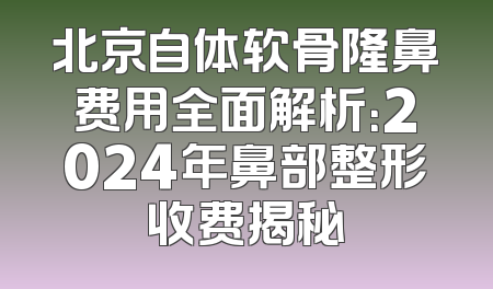 北京自体软骨隆鼻费用全面解析：2024年鼻部整形收费揭秘