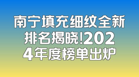 南宁填充细纹全新排名揭晓！2024年度榜单出炉