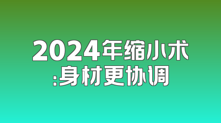 2024年缩小术：身材更协调