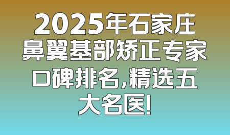 2025年石家庄鼻翼基部矫正专家口碑排名，精选五大名医!