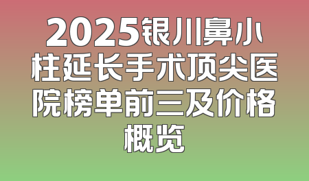 2025银川鼻小柱延长手术顶尖医院榜单前三及价格概览