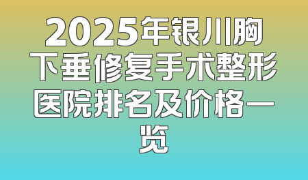 2025年银川胸下垂修复手术整形医院排名及价格一览