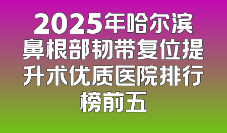 2025年哈尔滨鼻根部韧带复位提升术优质医院排行榜前五
