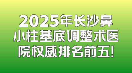 2025年长沙鼻小柱基底调整术医院权威排名前五！