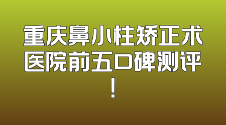 重庆鼻小柱矫正术医院前五口碑测评！