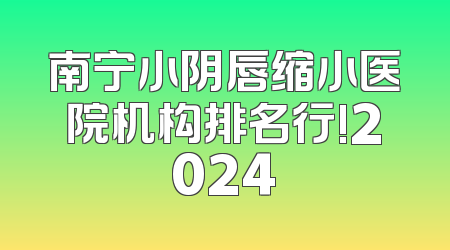 南宁小阴唇缩小医院机构排名行!2024