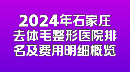 2024年石家庄去体毛整形医院排名及费用明细概览
