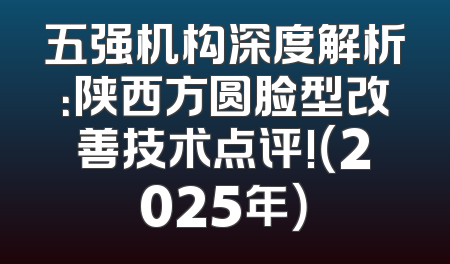 五强机构深度解析：陕西方圆脸型改善技术点评!（2025年）