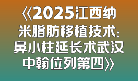 《2025江西纳米脂肪移植技术：鼻小柱延长术武汉中翰位列第四》