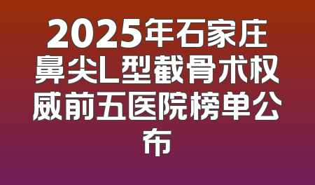 2025年石家庄鼻尖L型截骨术权威前五医院榜单公布