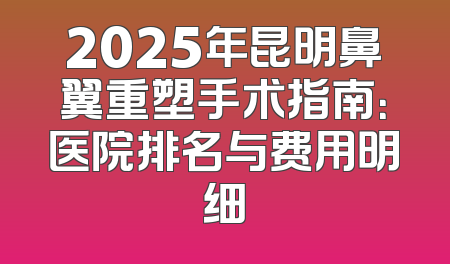 2025年昆明鼻翼重塑手术指南：医院排名与费用明细