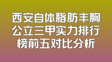 西安自体脂肪丰胸公立三甲实力排行榜前五对比分析