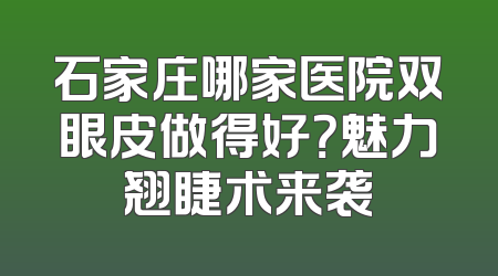 石家庄哪家医院双眼皮做得好？魅力翘睫术来袭
