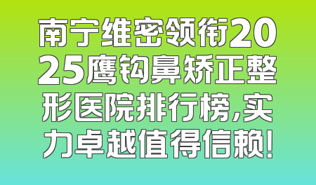 南宁维密领衔2025鹰钩鼻矫正整形医院排行榜，实力卓越值得信赖！