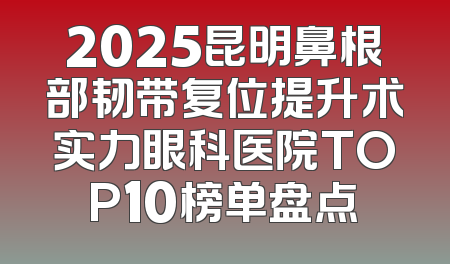 2025昆明鼻根部韧带复位提升术实力眼科医院TOP10榜单盘点