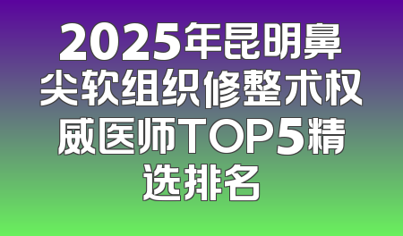 2025年昆明鼻尖软组织修整术权威医师TOP5精选排名