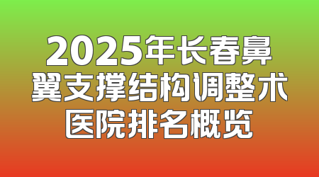 2025年长春鼻翼支撑结构调整术医院排名概览