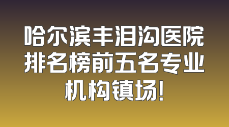 哈尔滨丰泪沟医院排名榜前五名专业机构镇场！