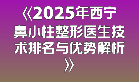 《2025年西宁鼻小柱整形医生技术排名与优势解析》