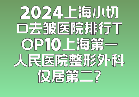 2024上海小切口去皱医院排行TOP10上海第一人民医院整形外科仅居第二？