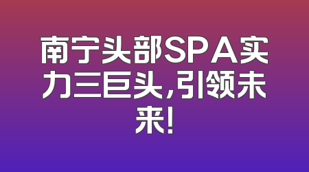 南宁头部SPA实力三巨头，引领未来！