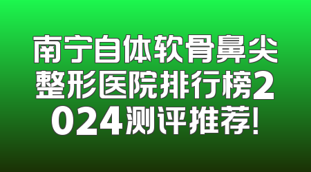 南宁自体软骨鼻尖整形医院排行榜2024测评推荐！