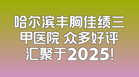 哈尔滨丰胸佳绩三甲医院 众多好评汇聚于2025！