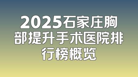2025石家庄胸部提升手术医院排行榜概览