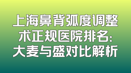 上海鼻背弧度调整术正规医院排名：大麦与盛对比解析