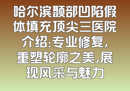 哈尔滨颞部凹陷假体填充顶尖三医院介绍：专业修复，重塑轮廓之美，展现风采与魅力