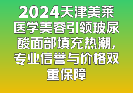 2024天津美莱医学美容引领玻尿酸面部填充热潮，专业信誉与价格双重保障