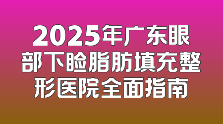 2025年广东眼部下睑脂肪填充整形医院全面指南