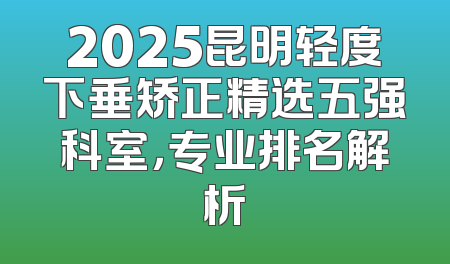 2025昆明轻度下垂矫正精选五强科室，专业排名解析
