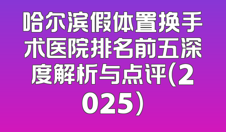 哈尔滨假体置换手术医院排名前五深度解析与点评（2025）