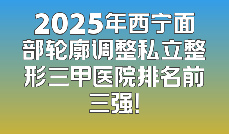 2025年西宁面部轮廓调整私立整形三甲医院排名前三强！