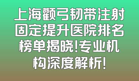 上海颧弓韧带注射固定提升医院排名榜单揭晓！专业机构深度解析！
