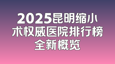 2025昆明缩小术权威医院排行榜全新概览