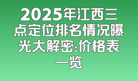 2025年江西三点定位排名情况曝光大解密：价格表一览